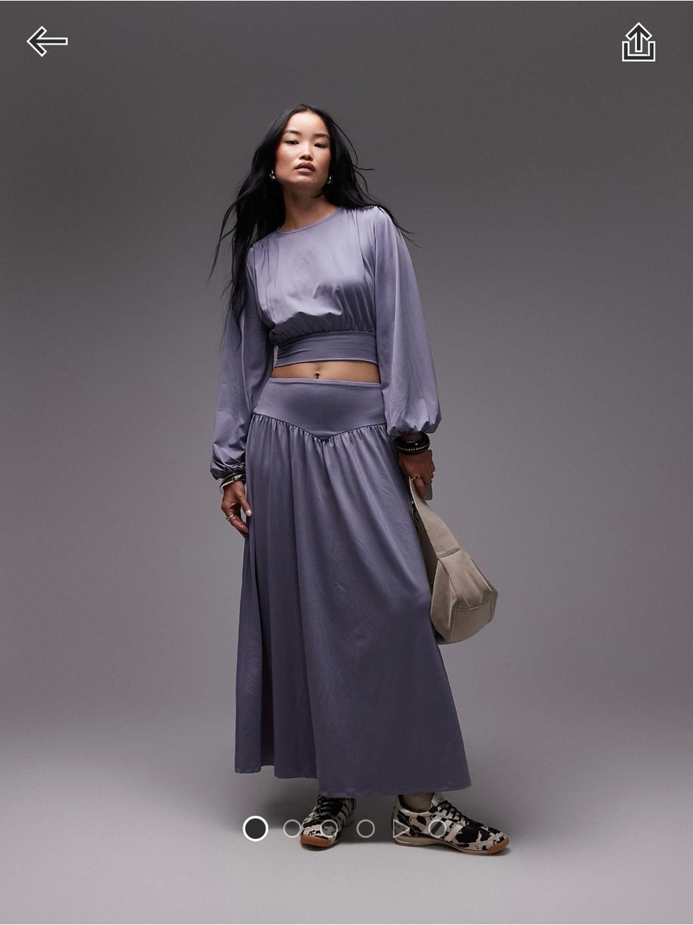 Women's Lavender Maxi Set - Flowing Skirt and Top